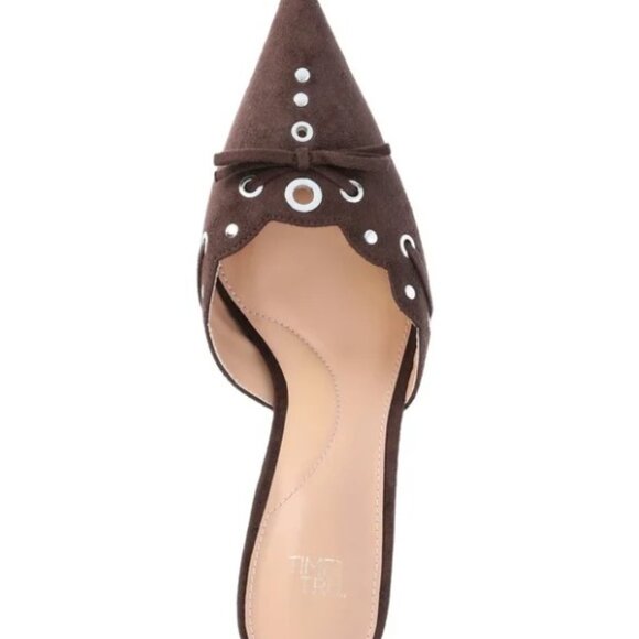 Time and Tru Women's Studded Kitten Heel Mules - Picture 5 of 7
